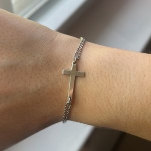 Sterling Silver Cross Bracelet